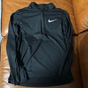Nike Running Dri Fit size large boys black quarter zip shirt